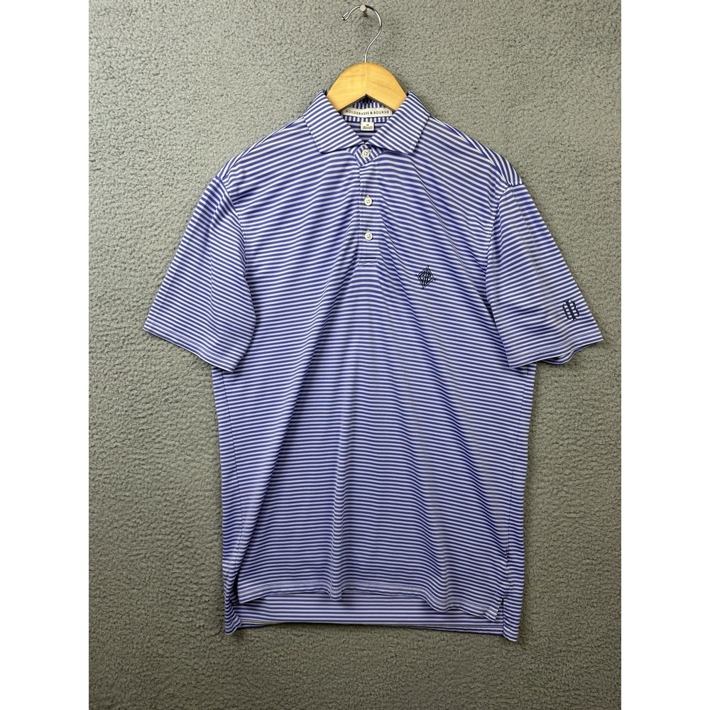 Holderness & Bourne The Maxwell Golf Polo Shirt Mens Medium Purple Striped Logo